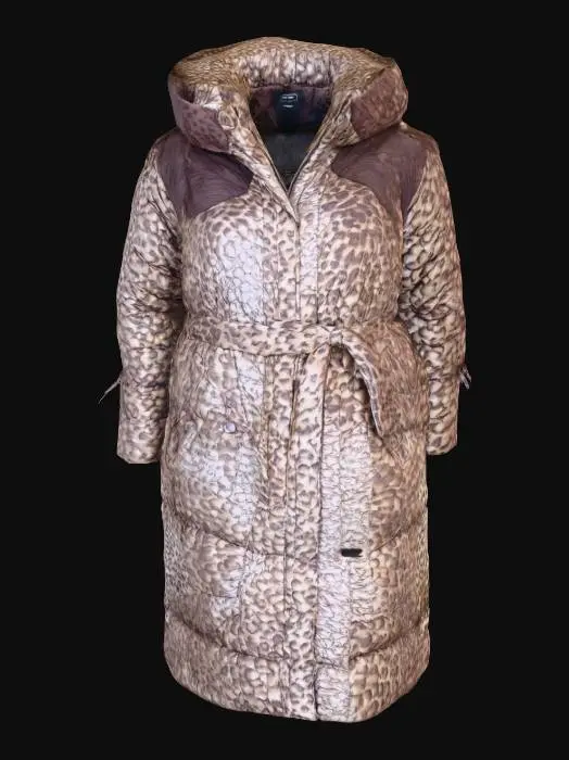 3D model for Leopard Print Puffer Coat
