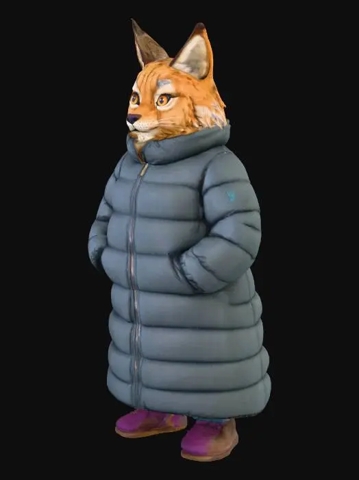 3D model for Lynx in a Puffer Coat
