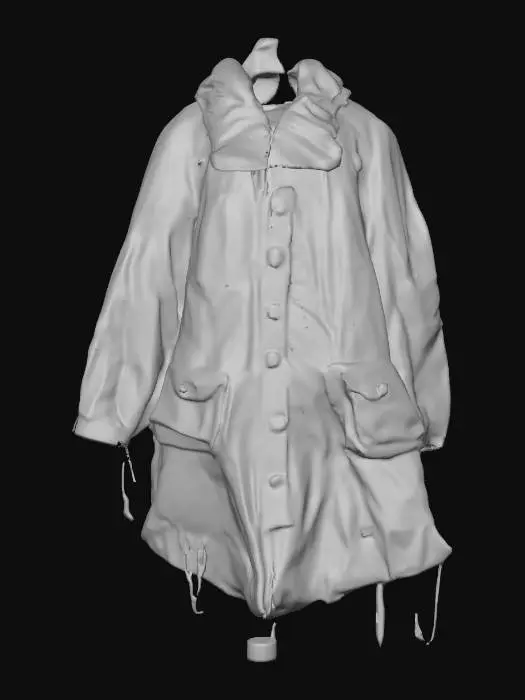 3D model for Blue Quilted Coat