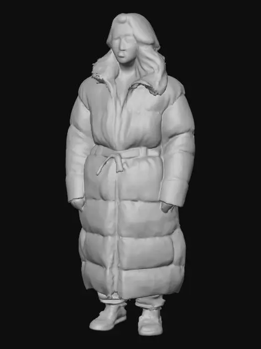 3D model for Man wearing a Super Thick Long Coat