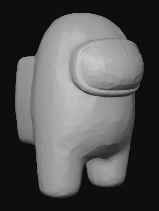 3D model for Among Us Impostor. Red body with cyan visor.