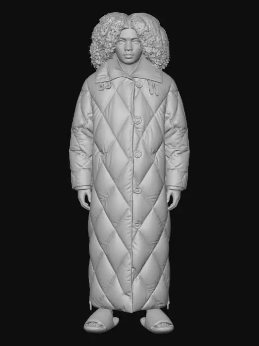 3D model for Man in Full Length Quilted Coat
