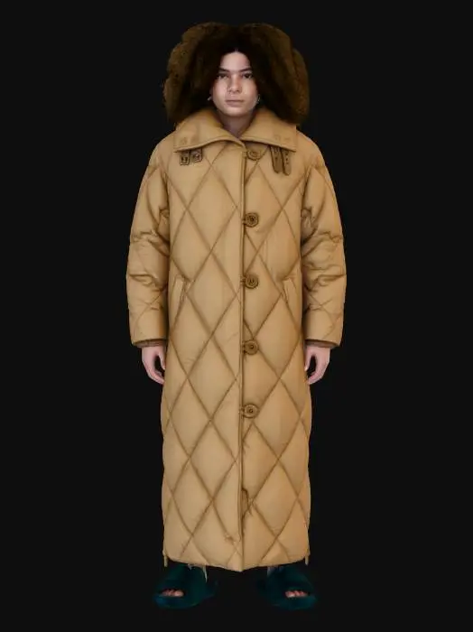 3D model for Man in Full Length Quilted Coat