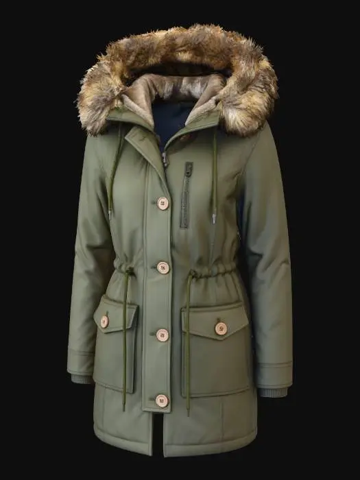 3D model for Olive Utility Parka