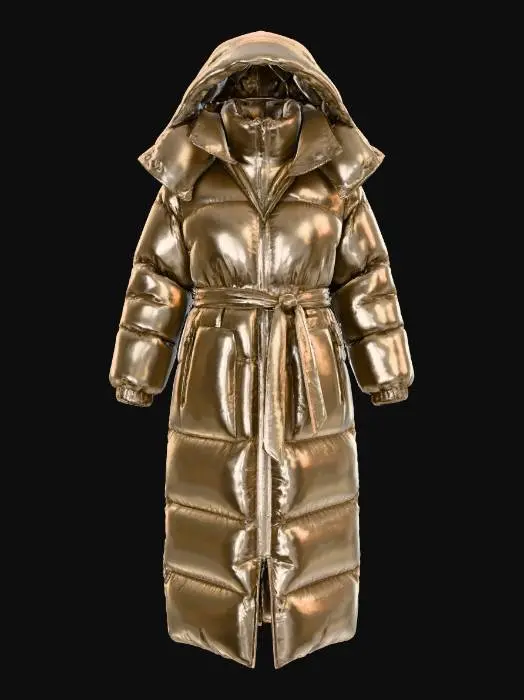 3D model for Khaki Tan Down Coat.