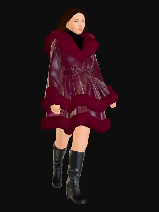 3D model for Crimson Fur Coat