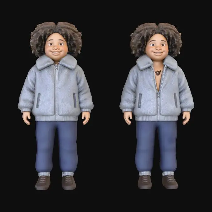 3D model for Mixed Race Boy in Bomber Jacket