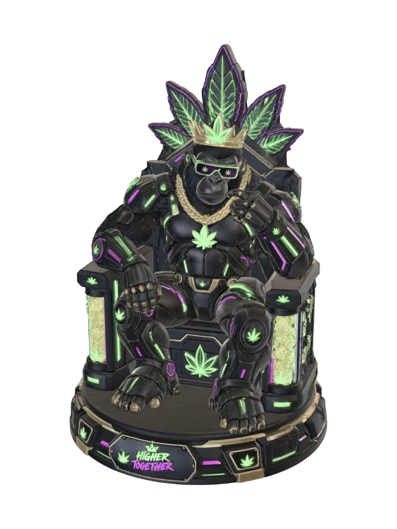 Gorilla Ganja - Monarch 3D model, vytvořený pomocí AI