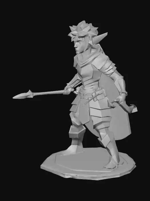 3D model for Elf Rogue Character Sheet