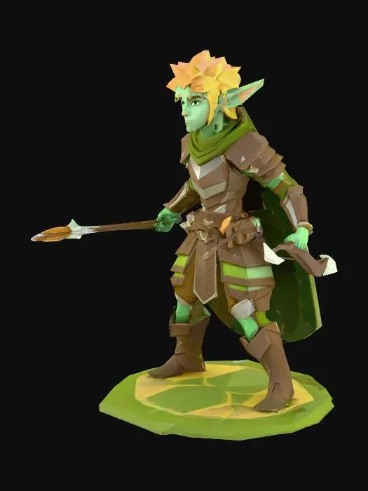 3D model for Elf Rogue Character Sheet