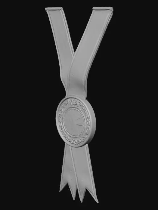 3D model for A Simple Gold Badge with neck ribbon, Its like a gold medal