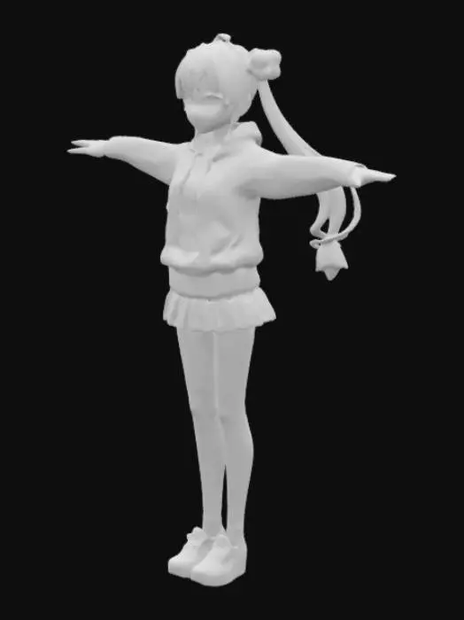 3D model for Energetic Anime Girl
