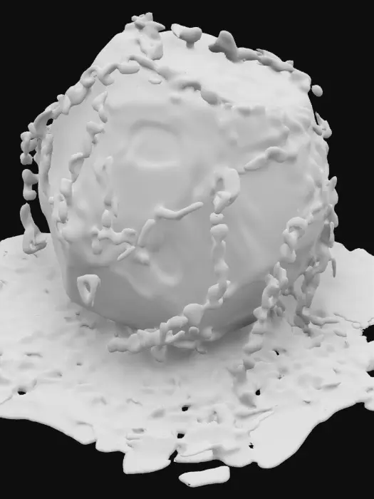 3D model for a Octahedron prism of chains, red and black ooze, and goo, multiple eyes, 