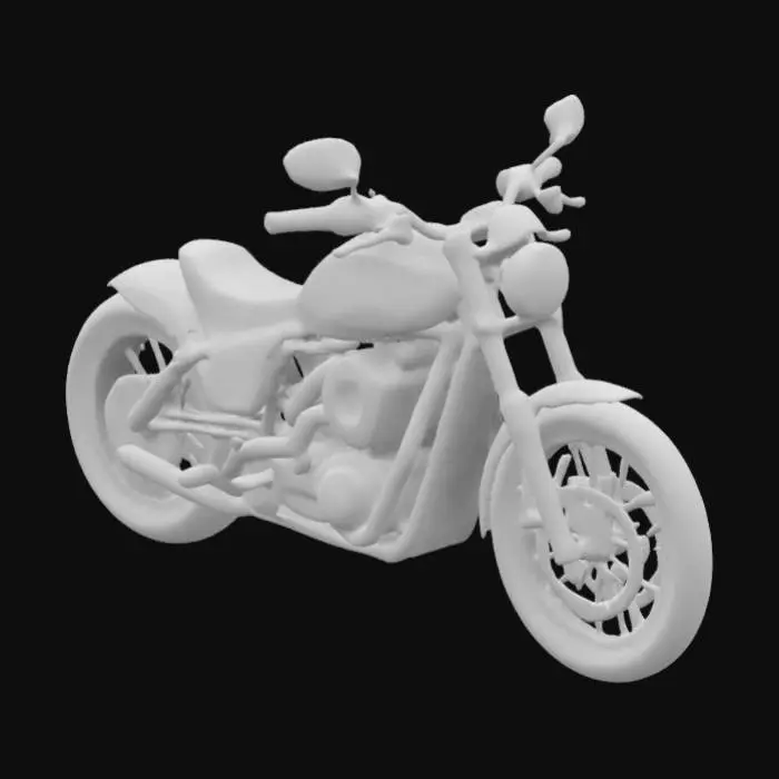 3D model for The 2018 Harley-Davidson Street 500 has a sleek, blacked-out design with a low-slung stance. Its teardrop-shaped fuel tank seamlessly flows into the narrow, contoured seat. The exposed round headlight, without the cover, gives it a raw, stripped-down look. The blacked-out engine and exhaust contrast with the subtle chrome accents. Its thick front forks and mid-rise handlebars add to its aggressive yet compact appearance, while the cast-aluminum wheels complete its urban cruiser aesthetic.