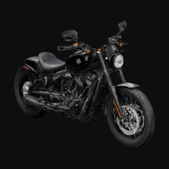 3D model for The 2018 Harley-Davidson Street 500 has a sleek, blacked-out design with a low-slung stance. Its teardrop-shaped fuel tank seamlessly flows into the narrow, contoured seat. The exposed round headlight, without the cover, gives it a raw, stripped-down look. The blacked-out engine and exhaust contrast with the subtle chrome accents. Its thick front forks and mid-rise handlebars add to its aggressive yet compact appearance, while the cast-aluminum wheels complete its urban cruiser aesthetic.