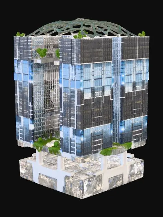 3D model for Twin Towers Under the Geodesic Canopy