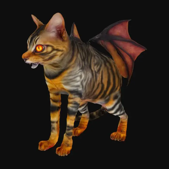 3D model for demonic tabby cat very high quality