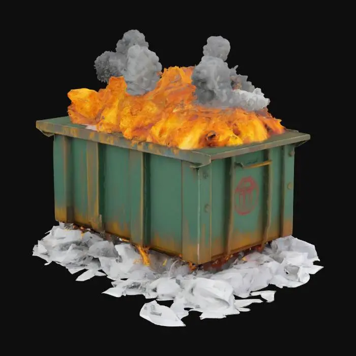3D model for a dumpster fire part two
