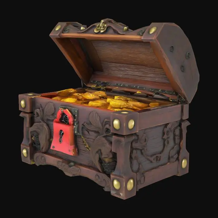 3D model for create an ornate  pirate treasure chest 