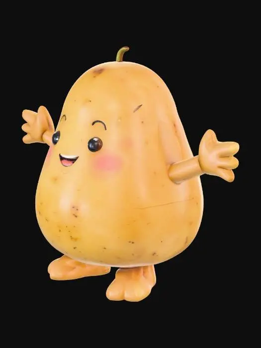 3D model for 팔다리가 달린 귀여운 감자 캐릭터
동글동글하고 많이 귀여워야함