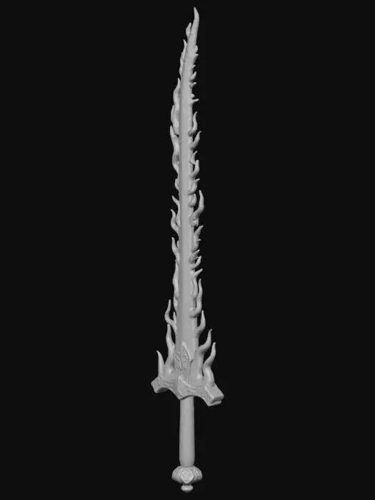 3D model for Flame sword with electric blue lights