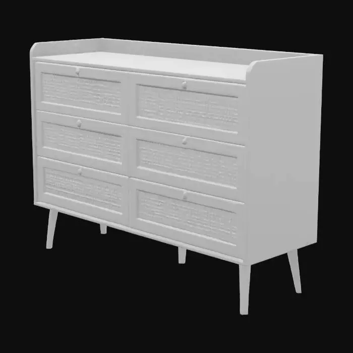 3D model for Rattan Wood Dresser