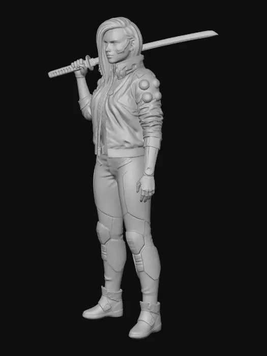 3D model for Cyberpunk Warrior