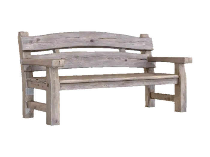 wooden bench 的 AI 生成 3D 模型
