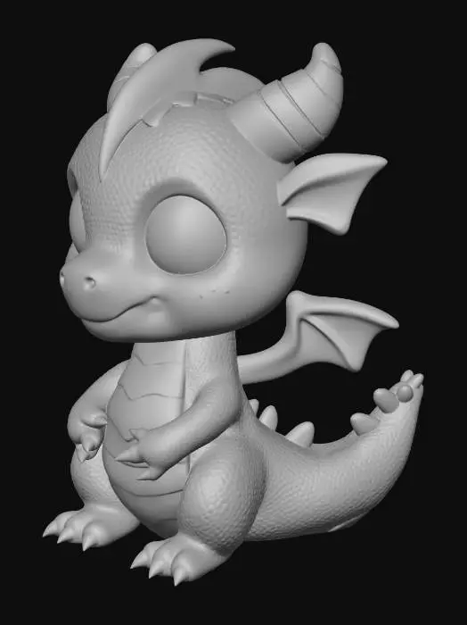 3D model for chibi dragon mini multicolor