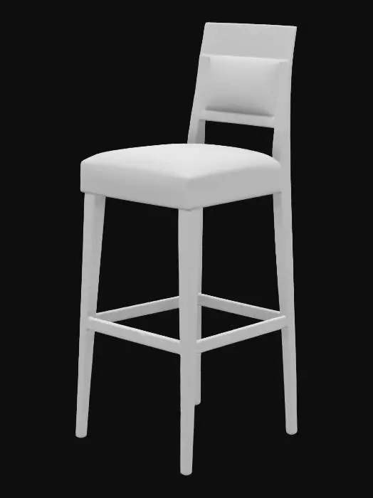 3D model for barstoll in oak and with grey fabric