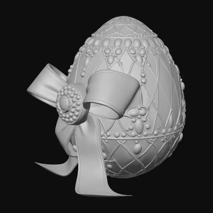 3D model for Ornate Jewel-Encrusted Easter Egg with Purple Ribbon, #EasterEgg2026#