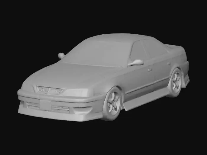 3D model for Blue Sedan Illustration
