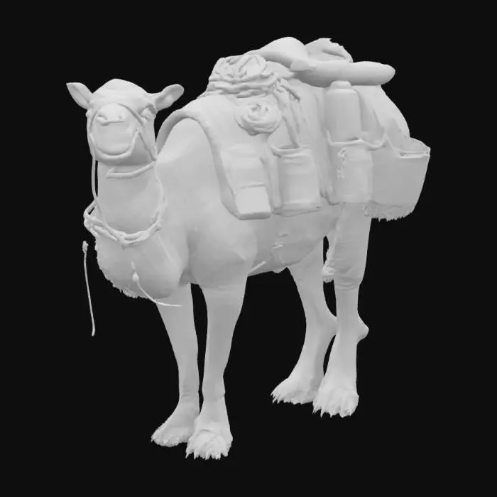 3D model for 一匹驼满物资的骆驼