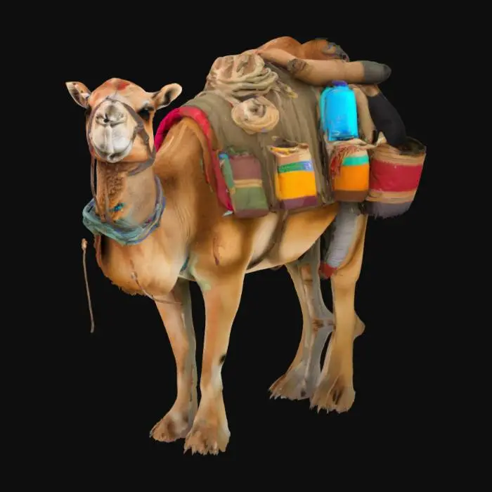 3D model for 一匹驼满物资的骆驼