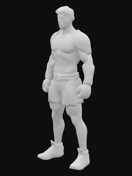 3D model for นักมวยไทย รูปร่างแบบโทนี่จา ใส่ชุดสูทซุปเปอร์ฮีโร่