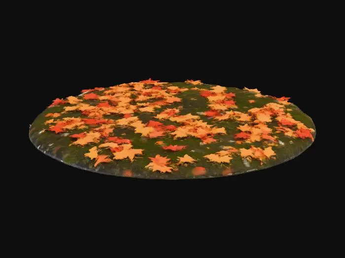 3D model for autamn ground decal coverd by a lot of small maple leaves