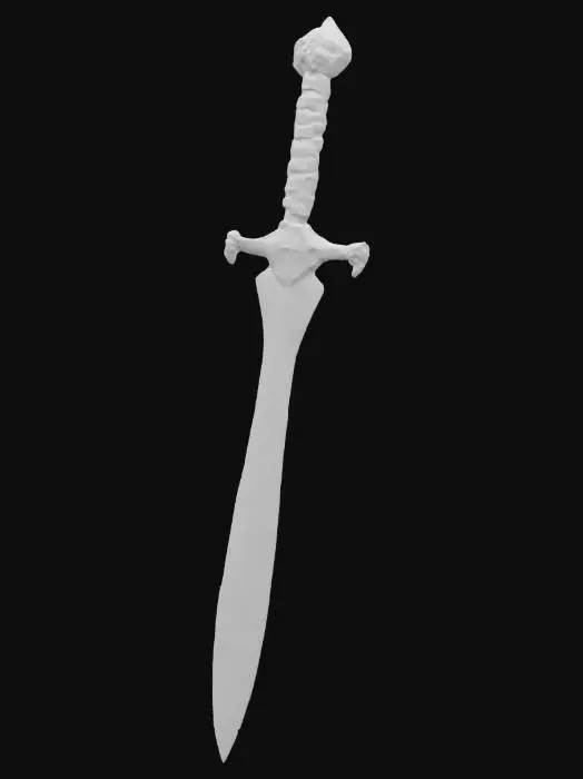 3D model for [Turkey] 
A detailed 3D model of an authentic Turkish sword, specifically a traditional Ottoman kilij. The sword features a slightly curved, single-edged steel blade with a sharp tip and a fuller near the spine. The hilt is ornate, with an intricately engraved brass or silver guard and a handle made of wood or horn, wrapped in leather. The pommel is distinctive, in the shape of a bulb or teardrop. Include Ottoman-style decorations and subtle Islamic motifs on the blade and guard. Studio lighting, centered, high-quality render, realistic textures. #AroundTheWorld#, 