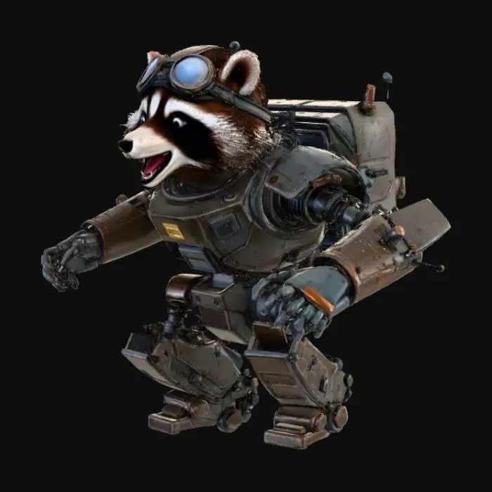 3D model for Mecha Raccoon Adventure