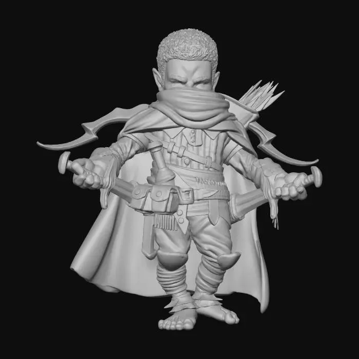 3D model for Halfling Rogue Warrior