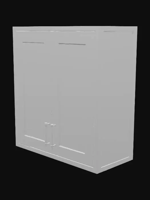 3D model for Gray Cabinet with Gold Handles