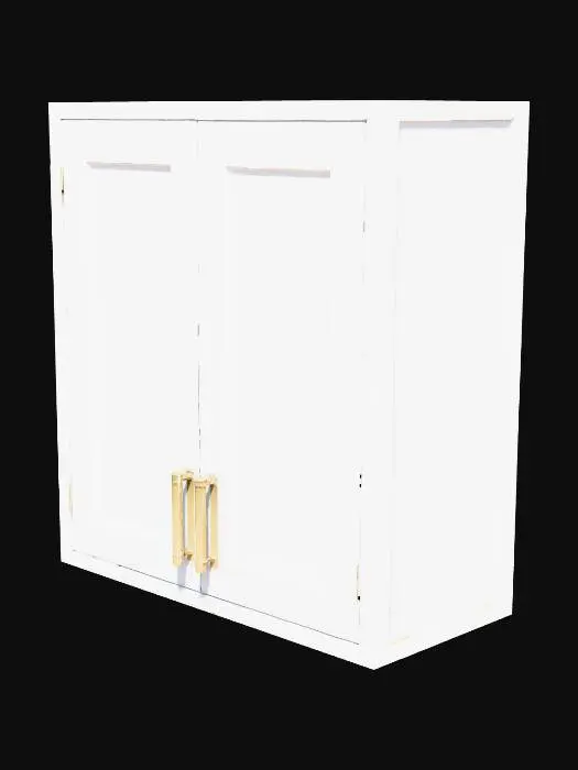 3D model for Gray Cabinet with Gold Handles