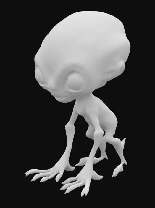 3D model for Alien Gray - ruby eyes, shining although not glowing