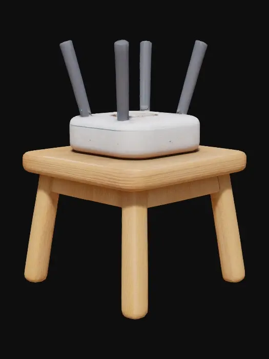 3D model for Wi-Fi router on a wood table