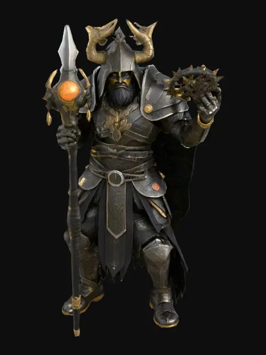 3D model for cria um personagem de luta que usa varios assessorios que para ele são reliquias