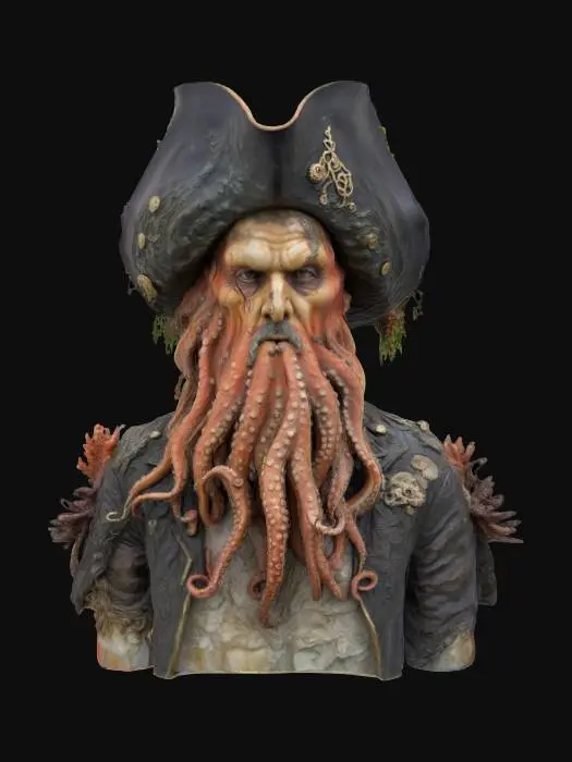 3D model for Sea Captain Bust Davy Jones , #ocean#