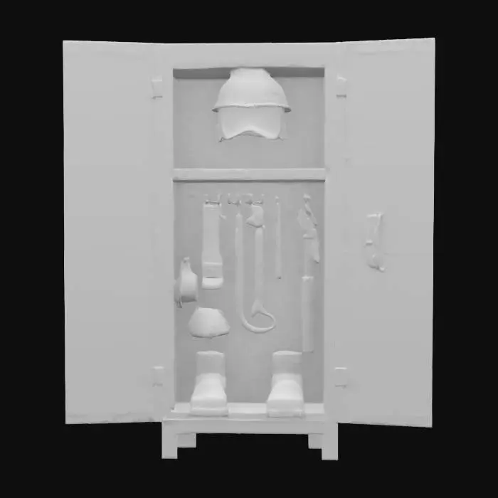 3D model for vestiaire de pompier ouvert