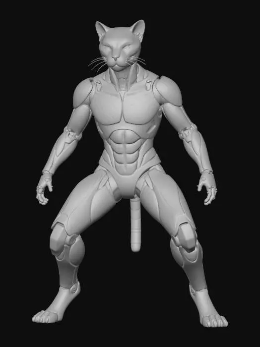 3D model for Robot Cat Warrior