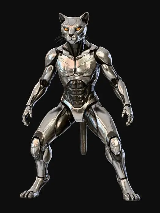 3D model for Robot Cat Warrior