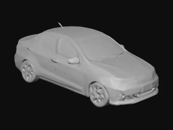 3D model for Generate a game-ready street car model with full PBR textures.
Vehicle type: compact street sedan / hatchback.
Design inspiration: European and Japanese economy cars (Renault, Honda, Volkswagen style).
Do NOT replicate any real-world model exactly.
No brand logos, no text, no trademarks.
Real-world scale: approximately 4.2–4.5 meters length.

Geometry:
Clean low poly topology, quad-based where possible.
No ngons, no overlapping geometry.
Target polygon count: 30,000–45,000 triangles.
Separate meshes for body, windows, headlights, taillights, wheels, tires.
Simple interior visible through windows (seats, steering wheel, dashboard).

Body Design:
Street-oriented daily car, not a race car.
Smooth body panels, realistic proportions.
No spoilers, no racing kits, no extreme modifications.