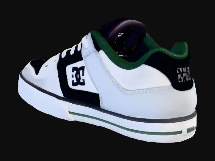 3D model for DC Shoes White Black Green Low-Top Sneaker